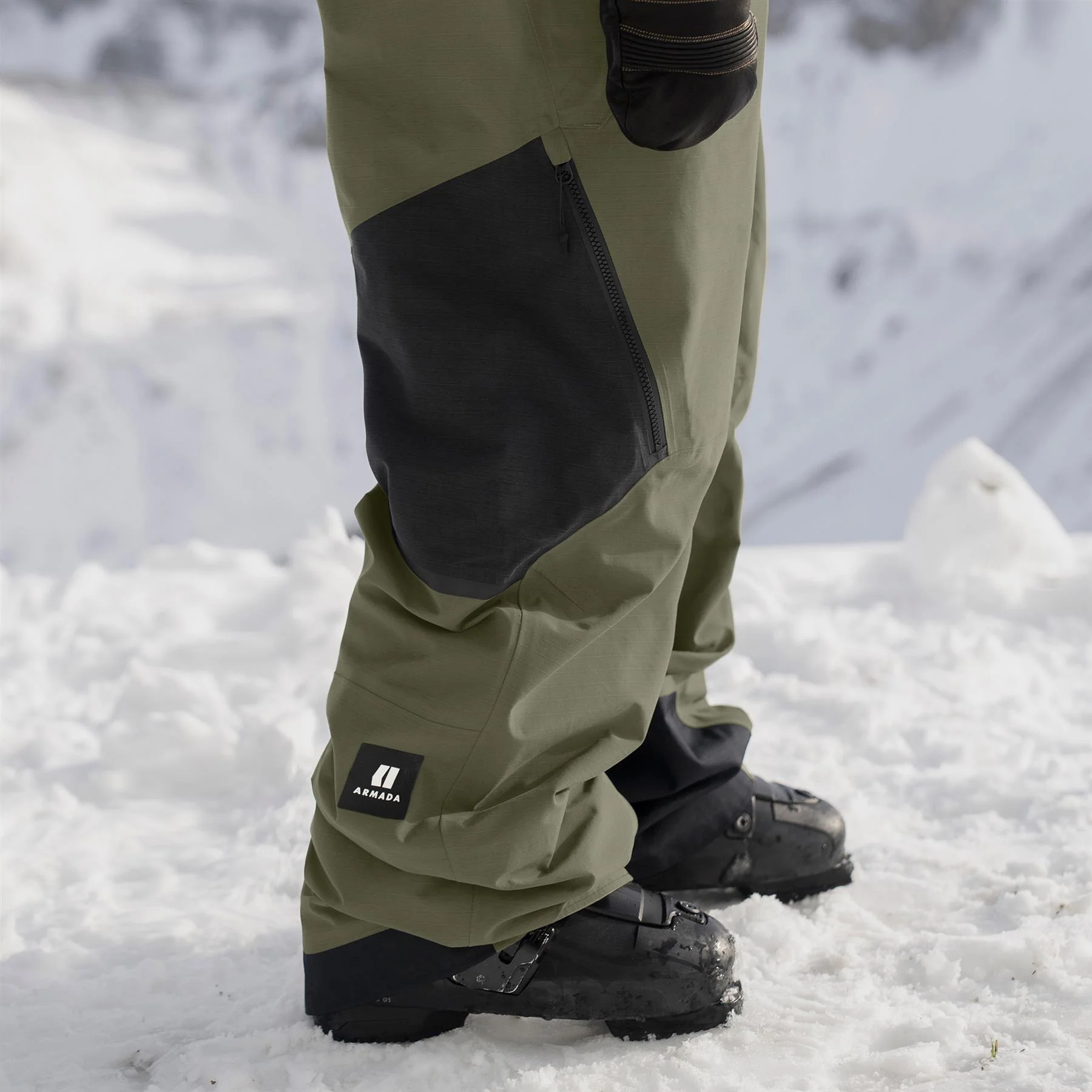 Armada Emmons 3L Mens Bib Pants Olive/Black - Image 8