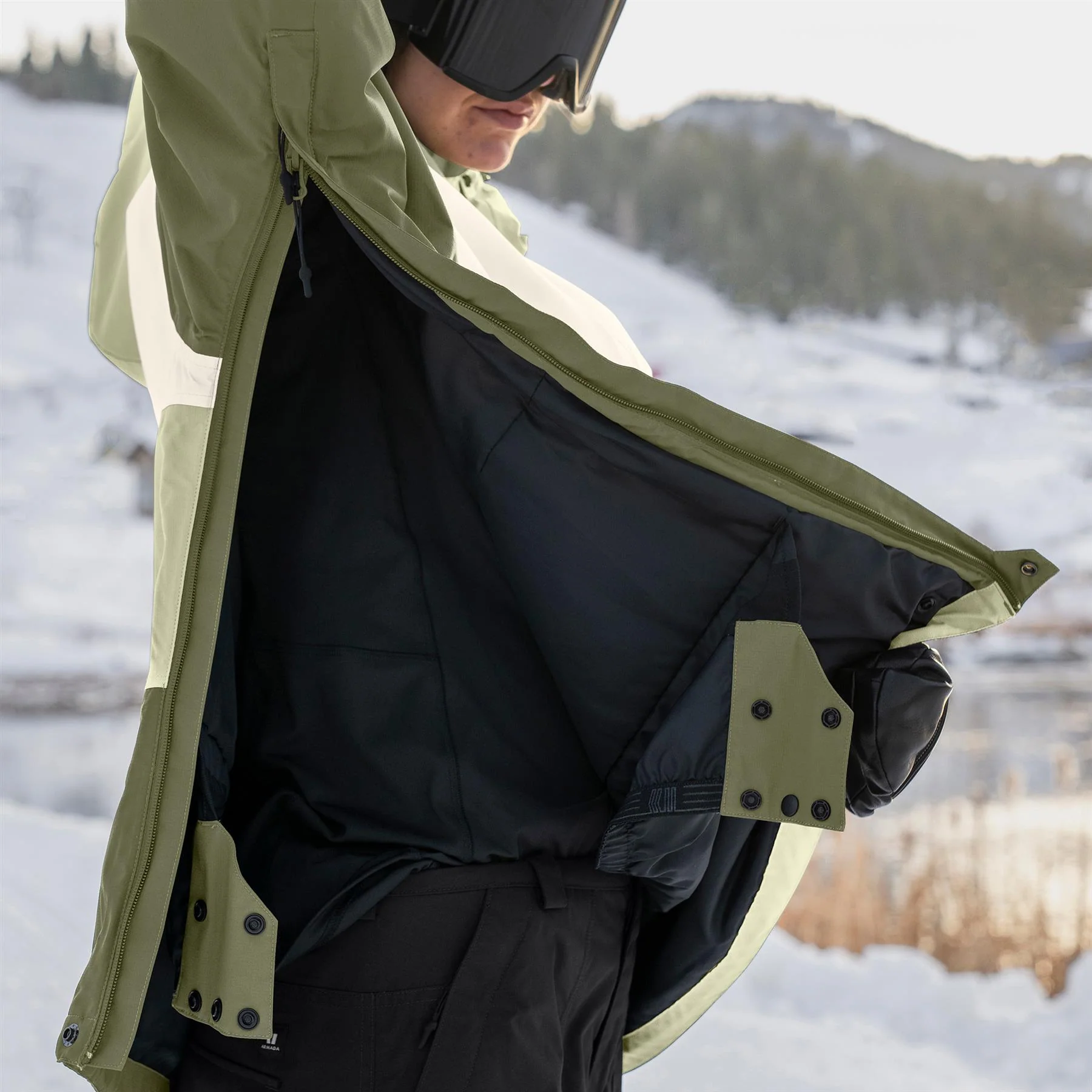 Armada Rosalie 2L Womens Insulated Anorak Jacket Macha/Olive - Image 6