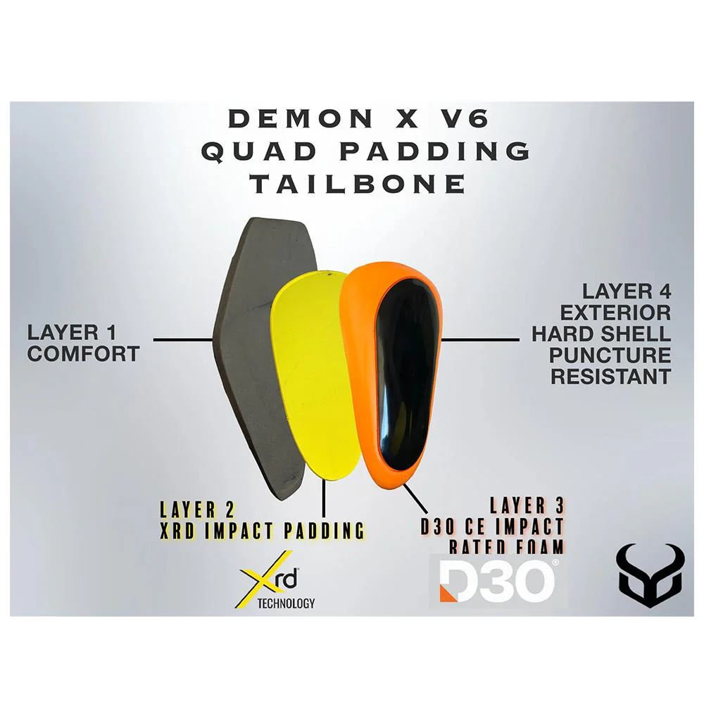 Demon Flexforce X D3O/XRD V6 Mens Impact Shorts Black - Image 4